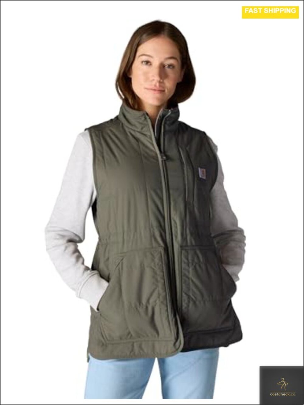 Rain Defender Relaxed Fit Lightweight Insulated Mock-Neck Vest